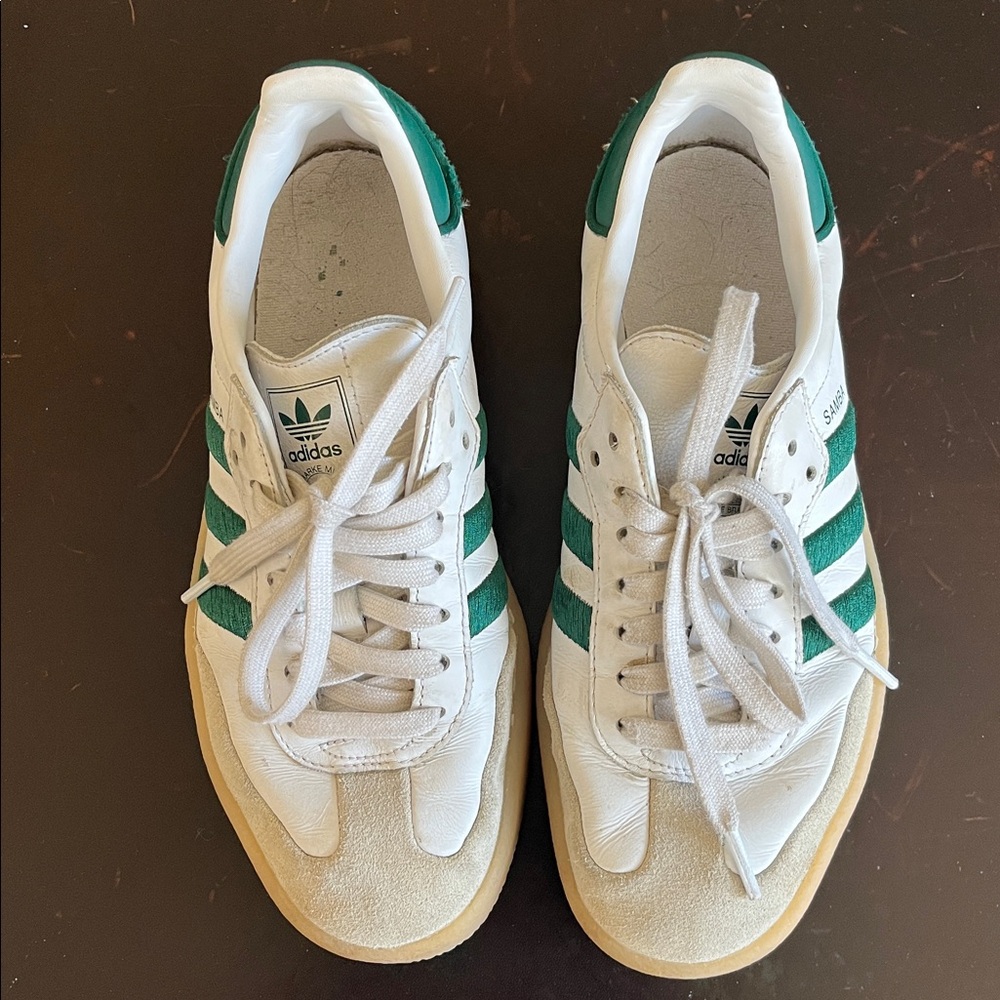 adidas Samba Cream White Green Sneakers - Picture 2 of 5
